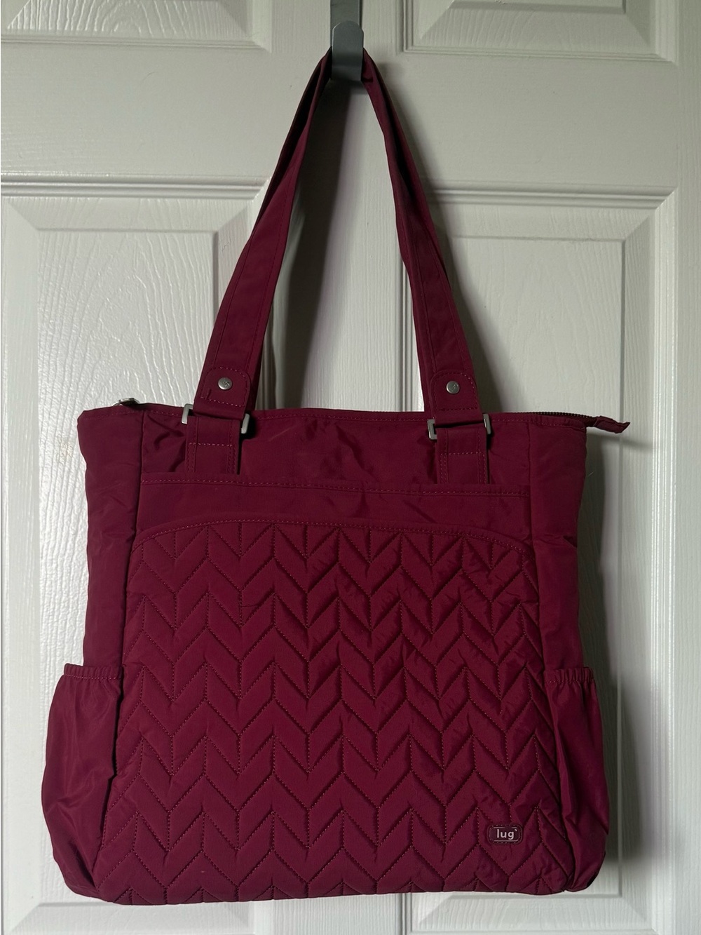 Lug Promenade Full Tote Shoulder Travel Bag In Cranberry